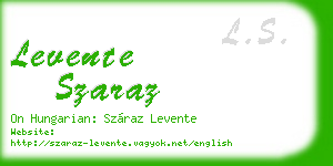 levente szaraz business card